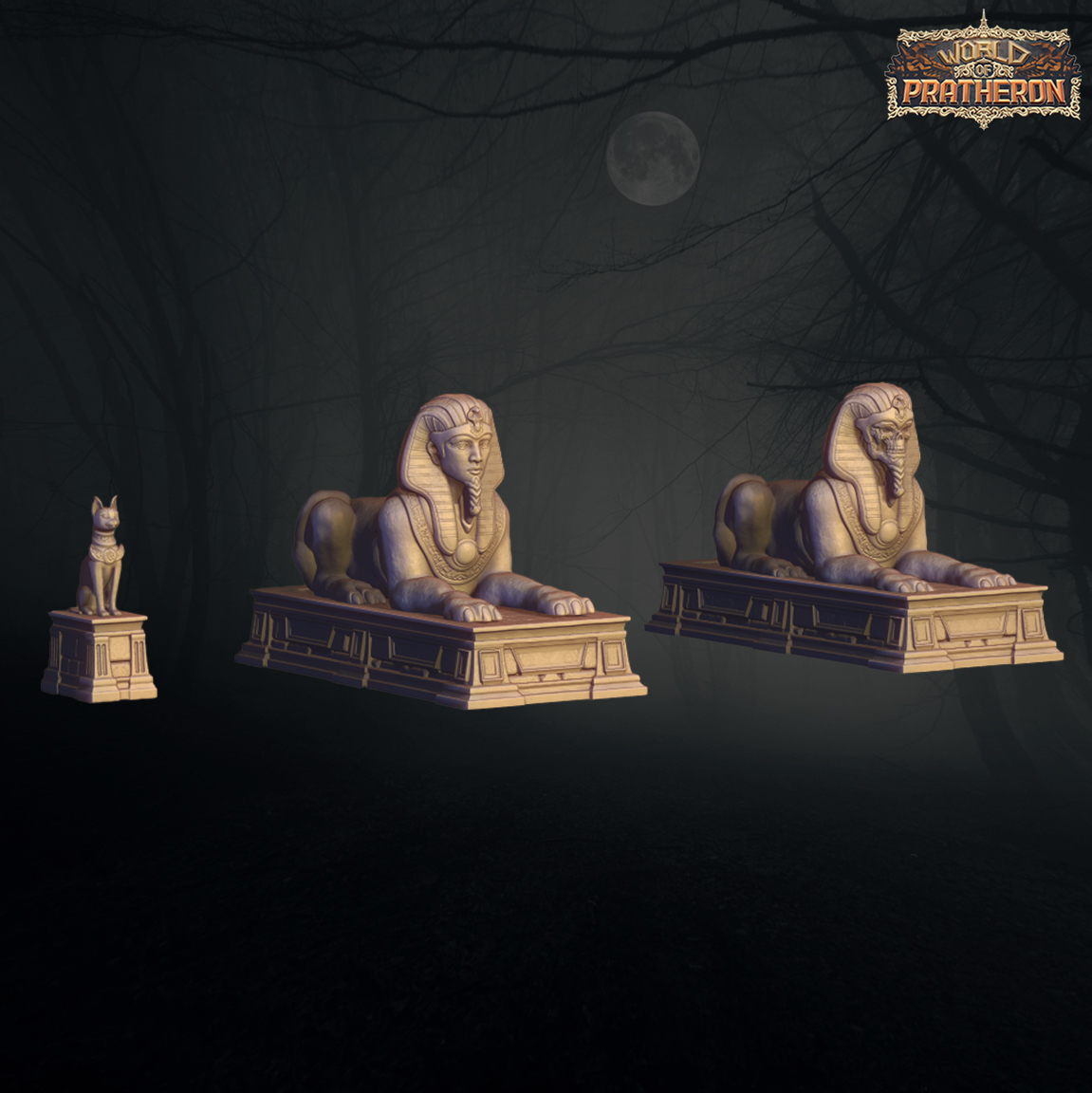 Ancient city of the great pharaohs - Sphinxes and Stone statues